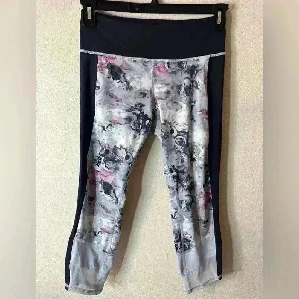 Lululemon If You're Lucky Crop floral Leggings sz 6